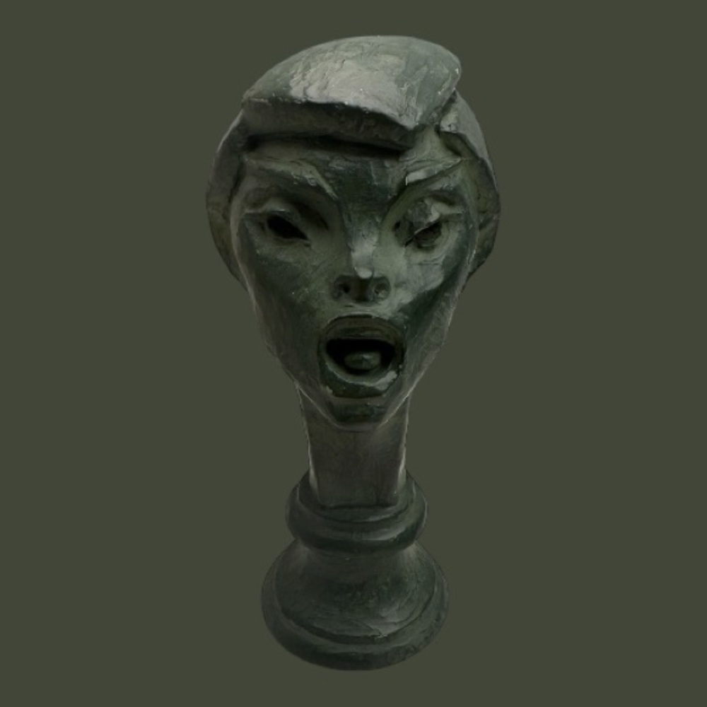 Vintage Fred Press Bust Sculpture Greek Mythology Orpheus Mid-Century Halloween